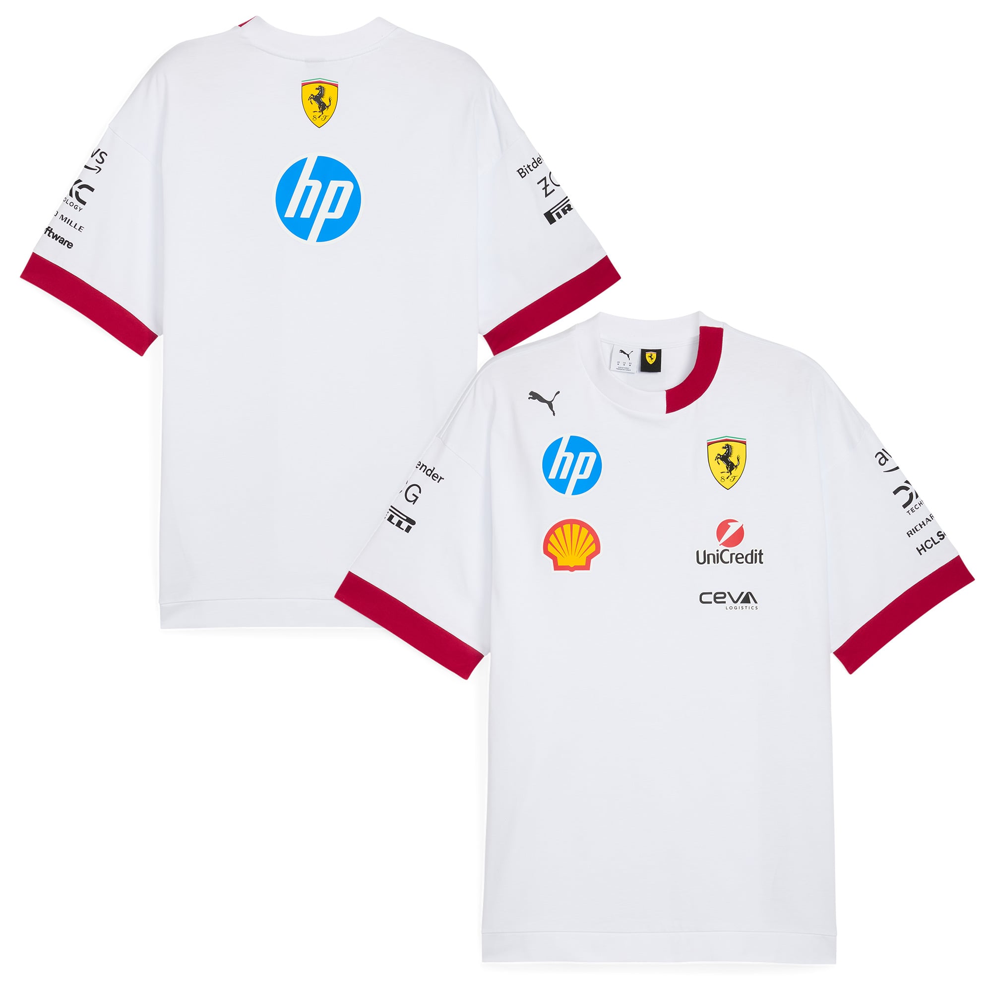 Men's Puma  White Scuderia Ferrari  Drivers Oversized T-Shirt